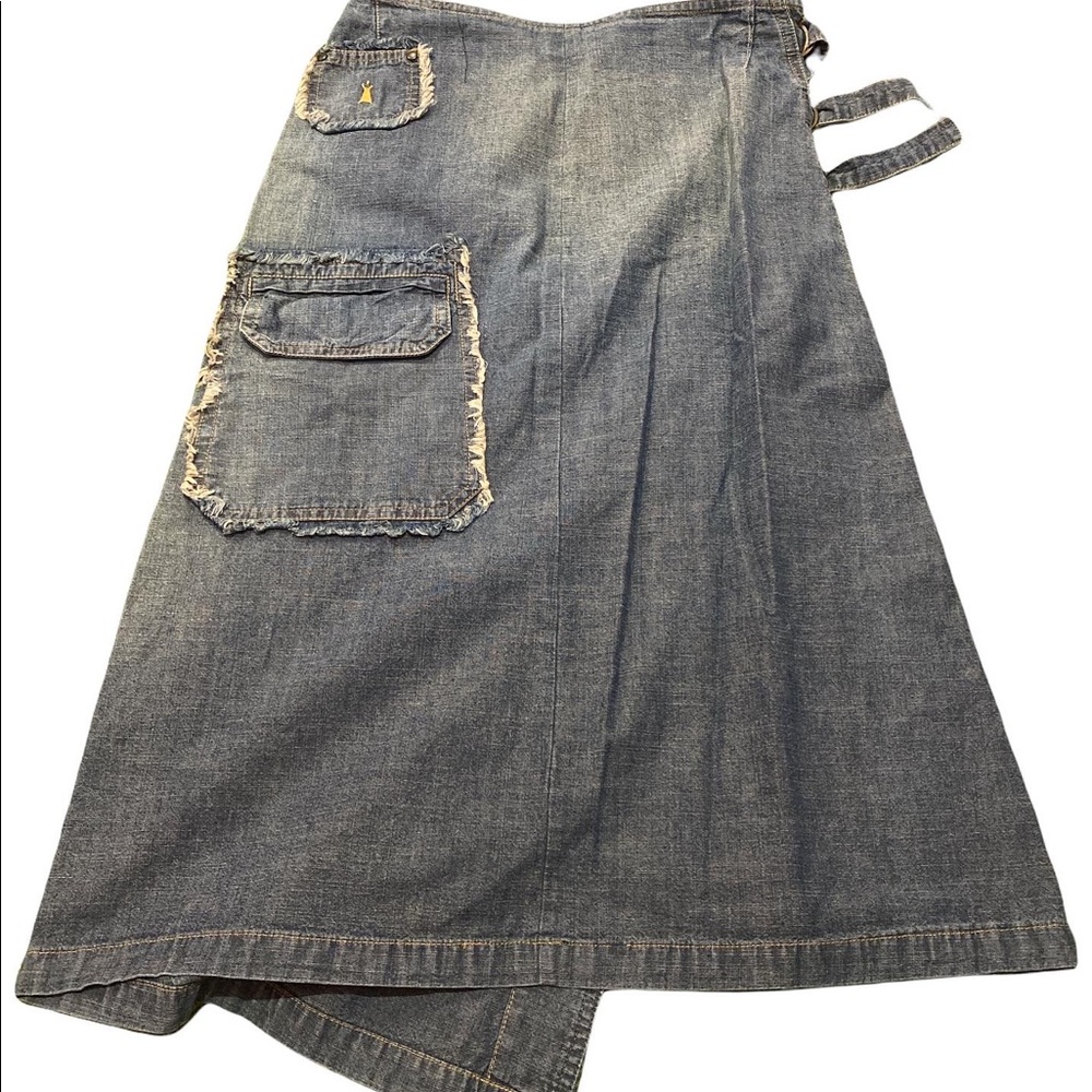 amazing vintage cop copine denim midi skirt